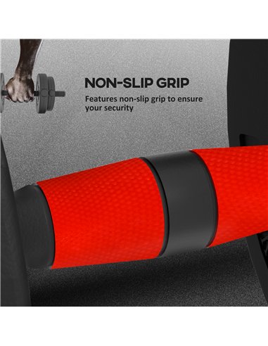HOMCOM 15kg 2 in 1 Adjustable Dumbbells Weight Set, Dumbbell Hand Weight Barbell for Weight Training, Black