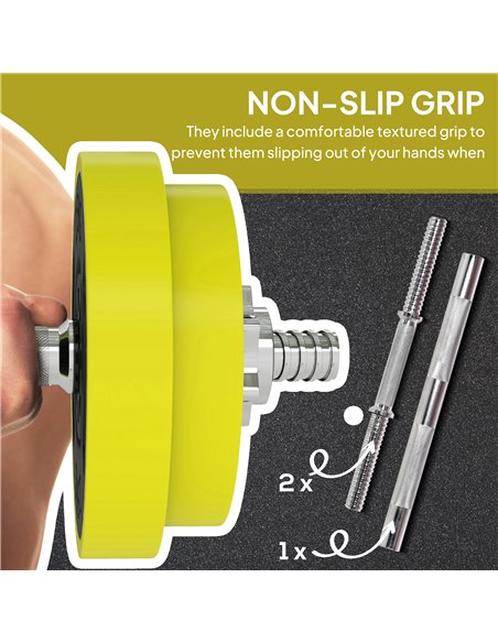 HOMCOM 20KGS 2-In-1 Dumbbell & Barbell Adjustable Set Strength Muscle Exercise Fitness Plate Bar Clamp Rod Home Gym Sports Area, - pic 199994 | FastDaddyshop