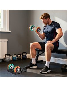 SPORTNOW Adjustable Dumbbells Set with Safety Locking Mechanism, Multicoloured 2