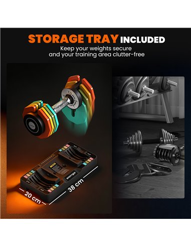 SPORTNOW Adjustable Dumbbells Set with Safety Locking Mechanism, Multicoloured