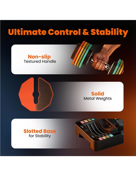 SPORTNOW Adjustable Dumbbells Set with Safety Locking Mechanism, Multicoloured - pic 200004 | FastDaddyshop