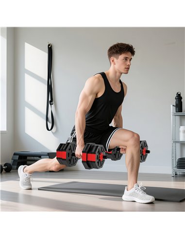 SPORTNOW 6-in-1 Adjustable Weight Dumbbells Set, Used as Kettlebell, Barbell, Dumbbell, Push-Up Stand, 20kg Free Weights Set for