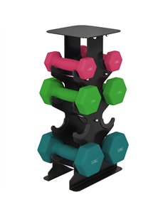 SPORTNOW Hex Dumbbells Set with Dumbbell Rack, Non Slip Hand Weights for Home Gym Strength Training, 2 x 1kg, 2 x 3kg, 2 x 5kg