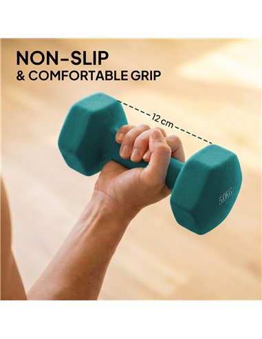 SPORTNOW Hex Dumbbells Set with Dumbbell Rack, Non Slip Hand Weights for Home Gym Strength Training, 2 x 1kg, 2 x 3kg, 2 x 5kg
