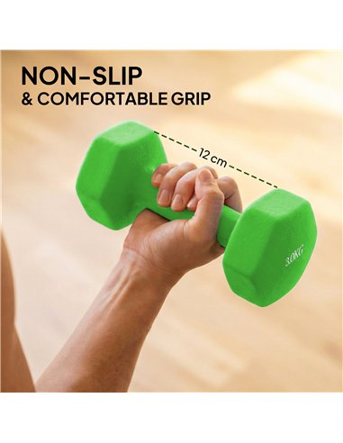 SPORTNOW Hex Dumbbells Set with Dumbbell Rack, Hand Weights for Strength Training Weight Lifting,  2 x 1kg, 2 x 2kg, 2 x 3kg