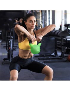 HOMCOM Kettlebell, 12kg Kettle Bell with Non-Slip Handle for Home Gym Weight Lifting and Strength Training, Green 2