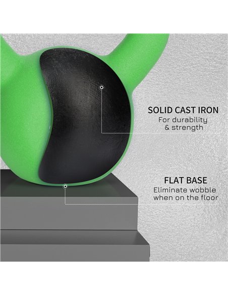 HOMCOM Kettlebell, 12kg Kettle Bell with Non-Slip Handle for Home Gym Weight Lifting and Strength Training, Green - pic 200065 | FastDaddyshop