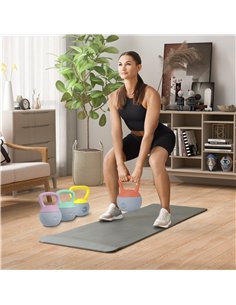 SPORTNOW 4kg/6kg/8kg/10kg Soft Kettlebell, Set of 4 Kettle Bell with Non-Slip Handle for Home Gym Weight Lifting and Strength Tr 2