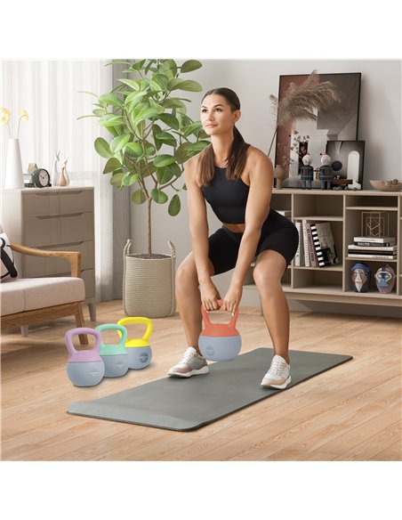 SPORTNOW 4kg/6kg/8kg/10kg Soft Kettlebell, Set of 4 Kettle Bell with Non-Slip Handle for Home Gym Weight Lifting and Strength Tr - pic 200070 | FastDaddyshop