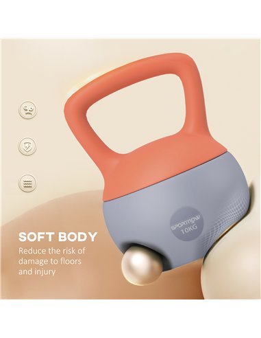 SPORTNOW 4kg/6kg/8kg/10kg Soft Kettlebell, Set of 4 Kettle Bell with Non-Slip Handle for Home Gym Weight Lifting and Strength Tr
