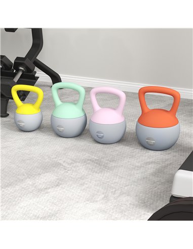SPORTNOW 4kg/6kg/8kg/10kg Soft Kettlebell, Set of 4 Kettle Bell with Non-Slip Handle for Home Gym Weight Lifting and Strength Tr