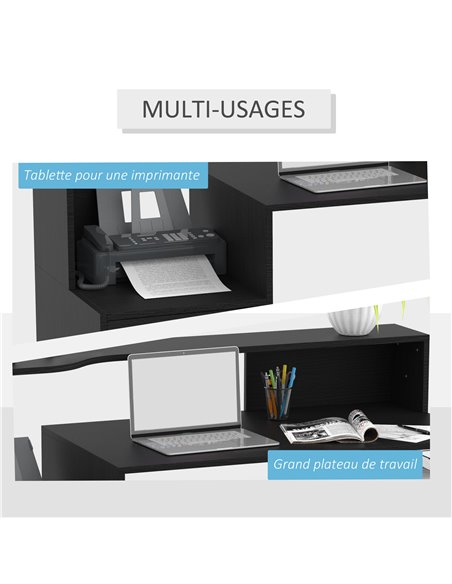 HOMCOM Computer Desk PC Table with Storage Drawer & Shelves, Black - pic 20009 | FastDaddyshop