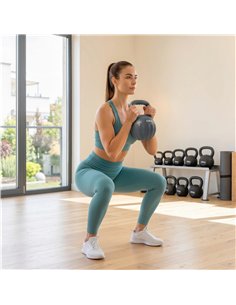 SPORTNOW Kettlebell for Strength Training Kettle Bell with Non-Slip Handle 10 kg Grey 2