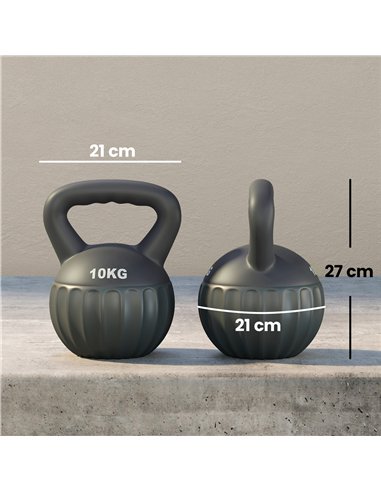 SPORTNOW Kettlebell for Strength Training Kettle Bell with Non-Slip Handle 10 kg Grey