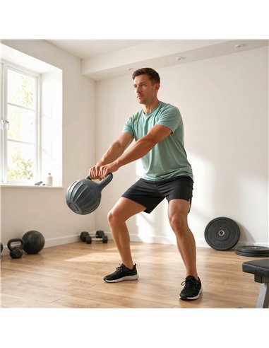 SPORTNOW Kettlebell for Strength Training Kettle Bell with Non-Slip Handle 10 kg Grey