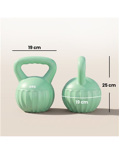 SPORTNOW Kettlebell for Strength Training Kettle Bell with Non-Slip Handle 8 kg Green