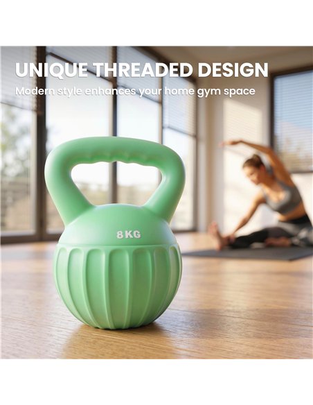 SPORTNOW Kettlebell for Strength Training Kettle Bell with Non-Slip Handle 8 kg Green - pic 200126 | FastDaddyshop