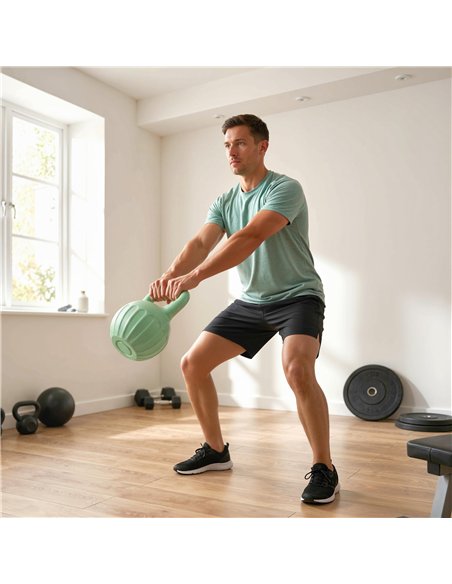 SPORTNOW Kettlebell for Strength Training Kettle Bell with Non-Slip Handle 8 kg Green - pic 200130 | FastDaddyshop