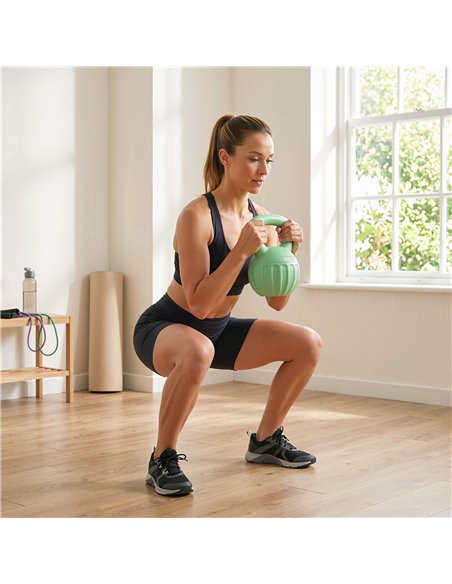 SPORTNOW Kettlebell for Strength Training Kettle Bell with Non-Slip Handle 8 kg Green - pic 200131 | FastDaddyshop