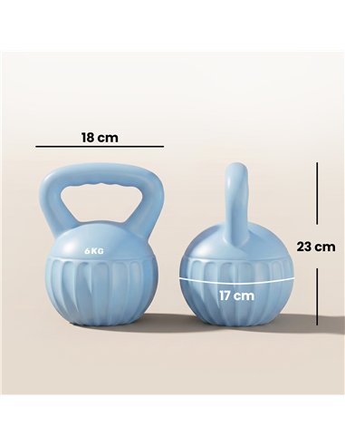 SPORTNOW Kettlebell for Strength Training Kettle Bell with Non-Slip Handle 6 kg Blue