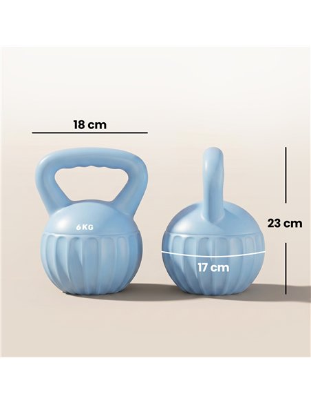SPORTNOW Kettlebell for Strength Training Kettle Bell with Non-Slip Handle 6 kg Blue - pic 200134 | FastDaddyshop
