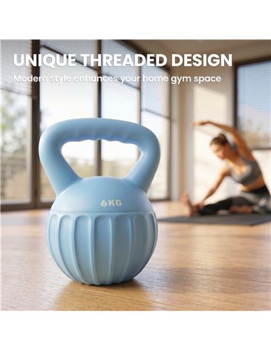 SPORTNOW Kettlebell for Strength Training Kettle Bell with Non-Slip Handle 6 kg Blue