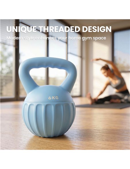 SPORTNOW Kettlebell for Strength Training Kettle Bell with Non-Slip Handle 6 kg Blue - pic 200135 | FastDaddyshop