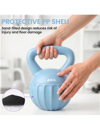 SPORTNOW Kettlebell for Strength Training Kettle Bell with Non-Slip Handle 6 kg Blue
