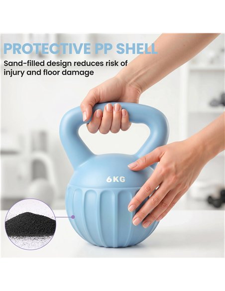 SPORTNOW Kettlebell for Strength Training Kettle Bell with Non-Slip Handle 6 kg Blue - pic 200136 | FastDaddyshop