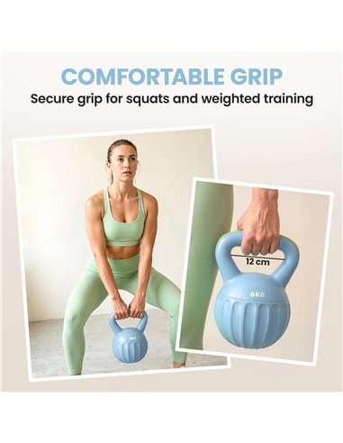 SPORTNOW Kettlebell for Strength Training Kettle Bell with Non-Slip Handle 6 kg Blue