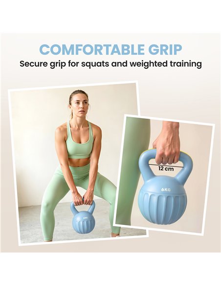 SPORTNOW Kettlebell for Strength Training Kettle Bell with Non-Slip Handle 6 kg Blue - pic 200137 | FastDaddyshop