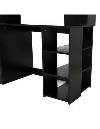 HOMCOM Computer Desk PC Table with Storage Drawer & Shelves, Black