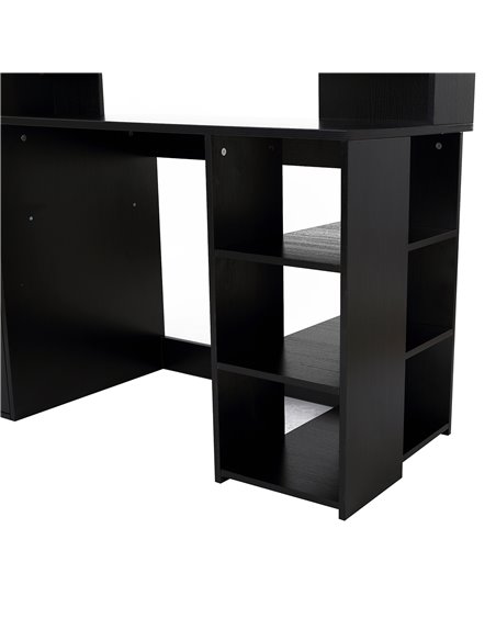 HOMCOM Computer Desk PC Table with Storage Drawer & Shelves, Black - pic 20014 | FastDaddyshop