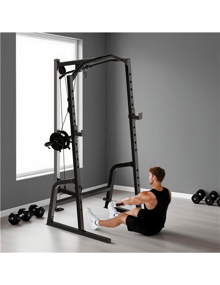 SPORTNOW Power Cage Power Rack with 15-Level Squat Rack, Cable Pulley System, Lat Pulldown & Pull Up Bar - pic 200149 | FastDaddyshop