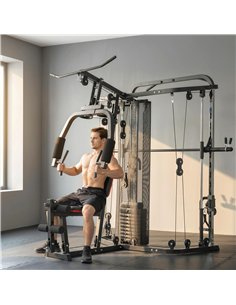 SPORTNOW Home Multi Gym Smith Machine with 65kg Weight Stack, Cable Pulley System, Chest Station, Preacher Pad & Leg Developer 2
