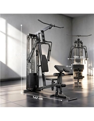 SPORTNOW Multi Gym with Adjustable Seat and Back, All in One Home Gym Machine with 45kg Weight Stack for Full Body Strength Trai