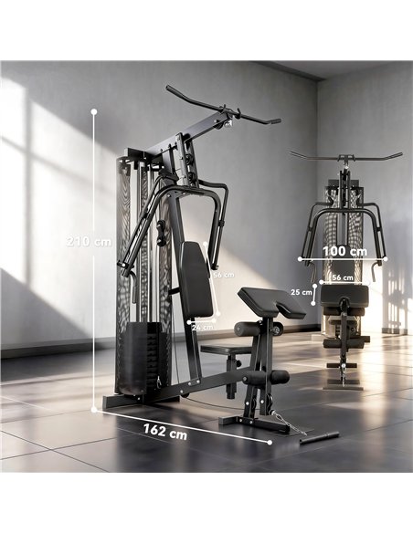 SPORTNOW Multi Gym with Adjustable Seat and Back, All in One Home Gym Machine with 45kg Weight Stack for Full Body Strength Trai - pic 200161 | FastDaddyshop