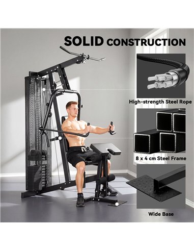 SPORTNOW Multi Gym with Adjustable Seat and Back, All in One Home Gym Machine with 45kg Weight Stack for Full Body Strength Trai