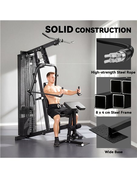 SPORTNOW Multi Gym with Adjustable Seat and Back, All in One Home Gym Machine with 45kg Weight Stack for Full Body Strength Trai - pic 200164 | FastDaddyshop