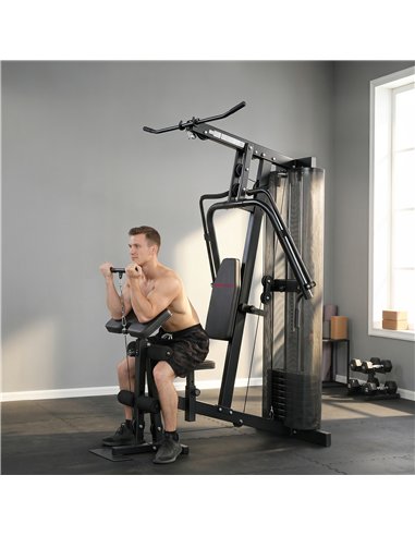 SPORTNOW Multi Gym with Adjustable Seat and Back, All in One Home Gym Machine with 45kg Weight Stack for Full Body Strength Trai