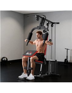 HOMCOM Multigym Station, with 66KG Weight Stack, for Strength Training, Black 2