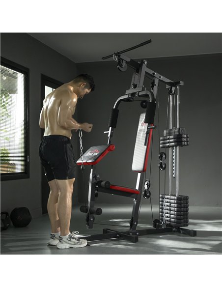 HOMCOM Multigym Station, with 66KG Weight Stack, for Strength Training, Black - pic 200175 | FastDaddyshop