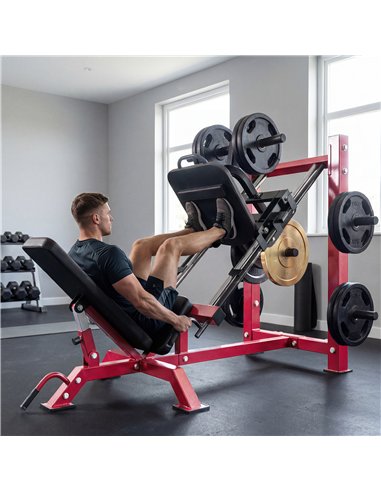 SPORTNOW Leg Press Machine with Wheels and Calf Block, Adjustable Squat Machine for Home Gym, 455KG Capacity