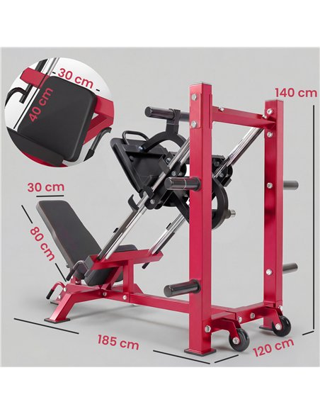 SPORTNOW Leg Press Machine with Wheels and Calf Block, Adjustable Squat Machine for Home Gym, 455KG Capacity - pic 200179 | FastDaddyshop