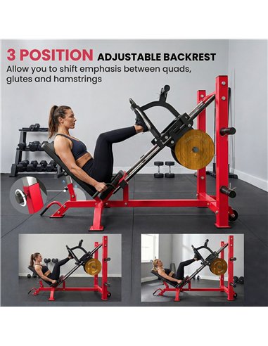 SPORTNOW Leg Press Machine with Wheels and Calf Block, Adjustable Squat Machine for Home Gym, 455KG Capacity