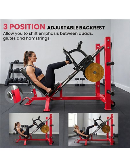 SPORTNOW Leg Press Machine with Wheels and Calf Block, Adjustable Squat Machine for Home Gym, 455KG Capacity - pic 200182 | FastDaddyshop