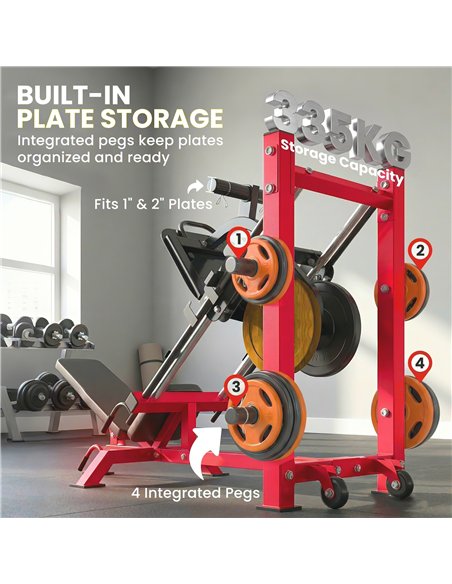 SPORTNOW Leg Press Machine with Wheels and Calf Block, Adjustable Squat Machine for Home Gym, 455KG Capacity - pic 200184 | FastDaddyshop