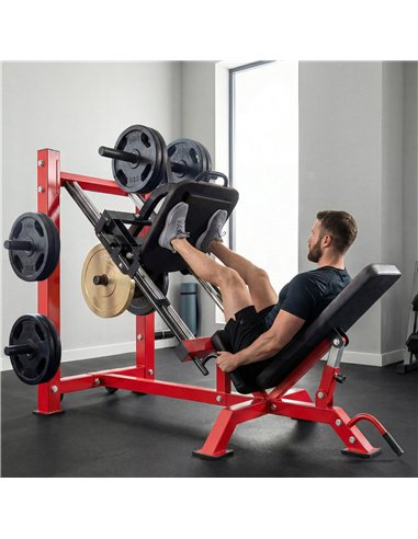 SPORTNOW Leg Press Machine with Wheels and Calf Block, Adjustable Squat Machine for Home Gym, 455KG Capacity