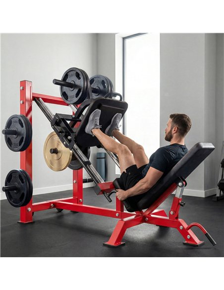 SPORTNOW Leg Press Machine with Wheels and Calf Block, Adjustable Squat Machine for Home Gym, 455KG Capacity - pic 200185 | FastDaddyshop