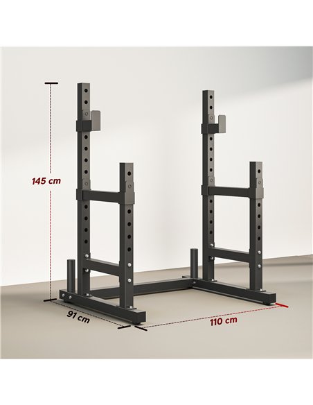 SPORTNOW Adjustable Squat Rack with Plate Holders, 300 kg Load - pic 200197 | FastDaddyshop